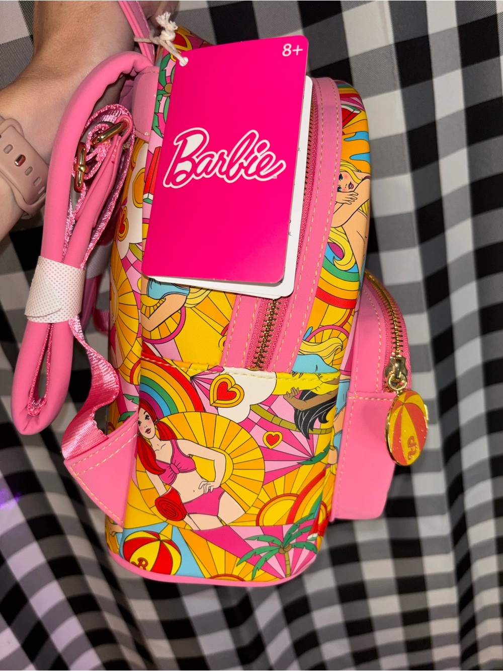 Loungefly Barbie ‘Fun in the Sun’ Pink Retro Pop Mini Backpack NWT - Picture 3 of 6